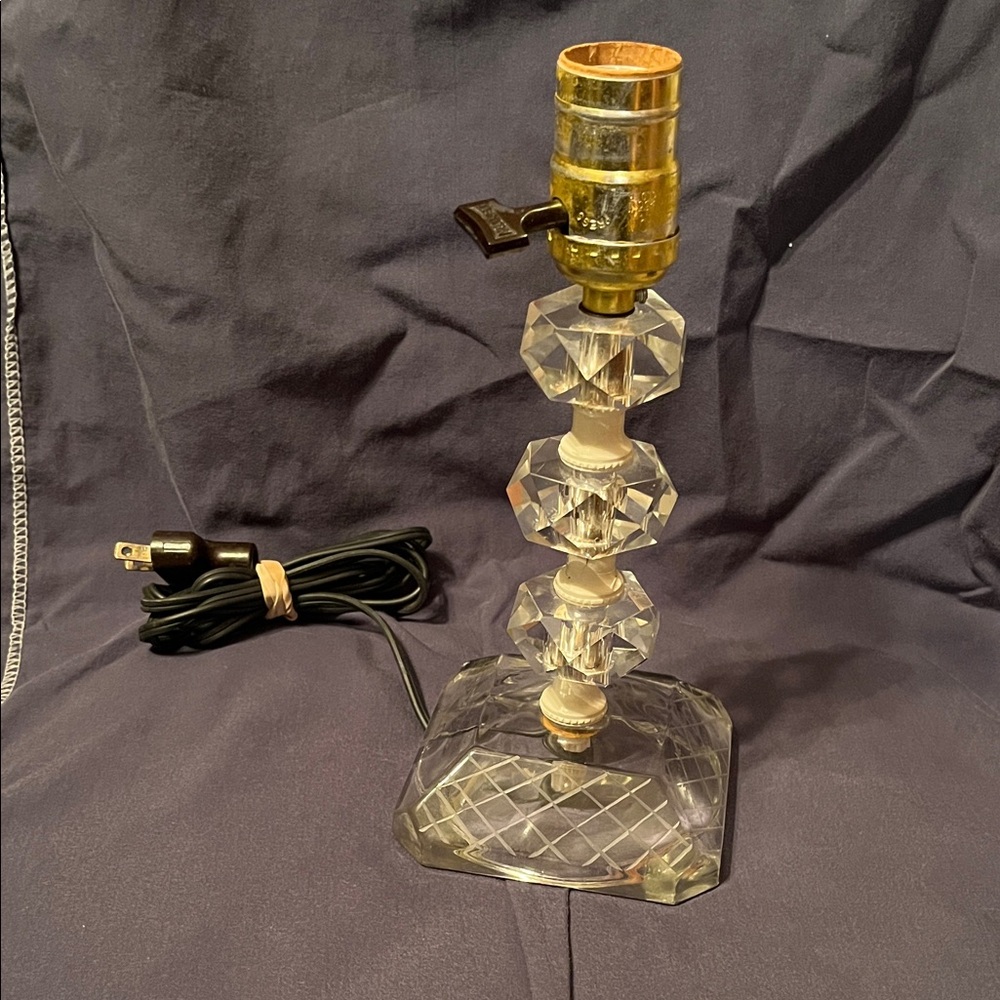 Leviton Crystal Table Lamp Base - Clear Glass